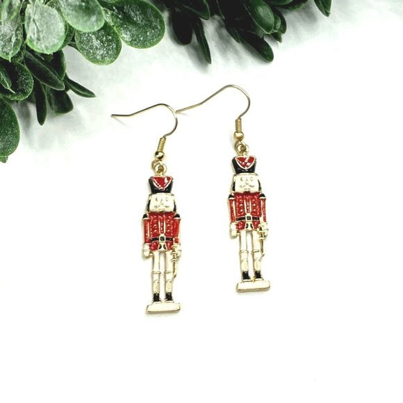 Nutcracker Soldier Dangle Earrings - Picture 2 of 5
